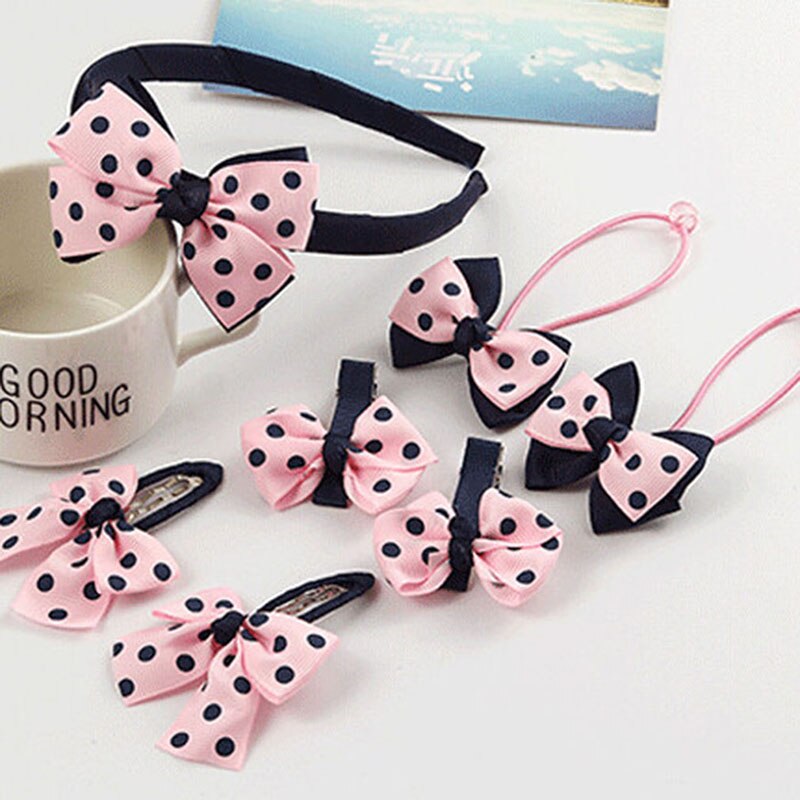 7 unids/set diadema infantil horquillas accesorios para el pelo lazo pelo diadema para niñas princesa pinzas para el pelo, tocado