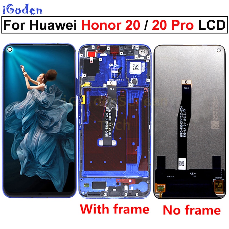 Oryginalny wyświetlacz dla Huawei Honor 20 YAL-L21 ekran dotykowy Digitizer wymiana dla Huawei Honor 20 zawodowiec YAL-AL10 YAL-L41 LCD