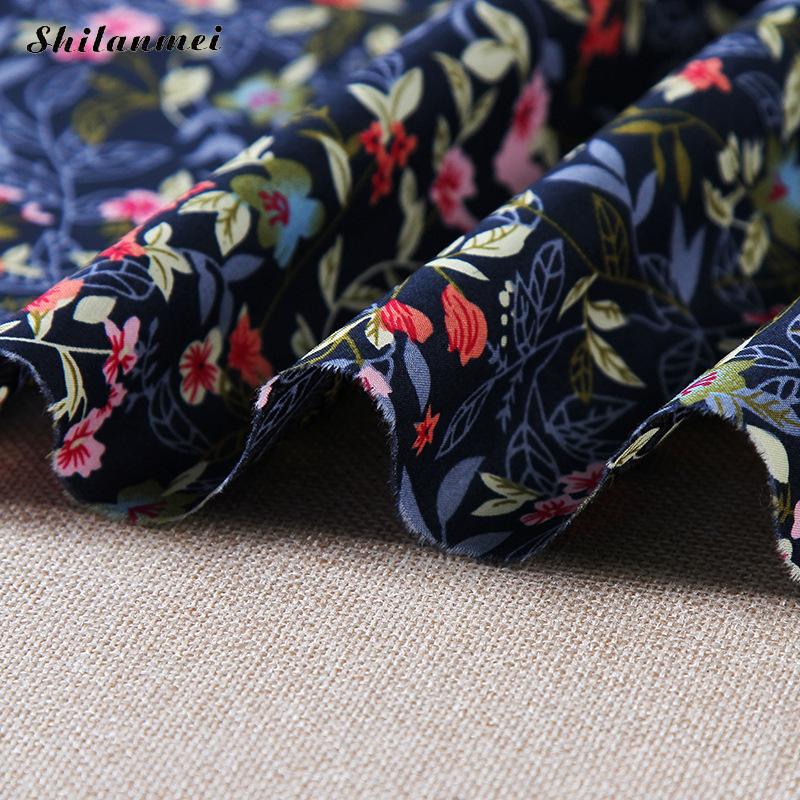 1.45m * 2m tecido de algodão impresso tecido floral fina densidade pacote quadrado costura fiapos diy padrão de flor artcraft tecido de algodão