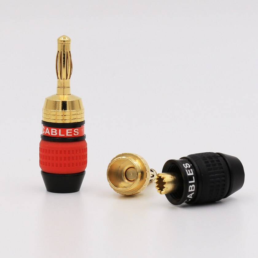 8Pcs Audiocrast Gold Plated 2mm Pin Banana Plug HiFi Speaker Cable Connector New