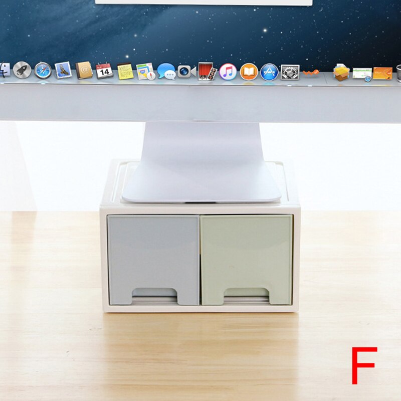 LCD Monitor Stand Holder Bracket with Office Drawer Storage Box Organizer for Desktop FKU66