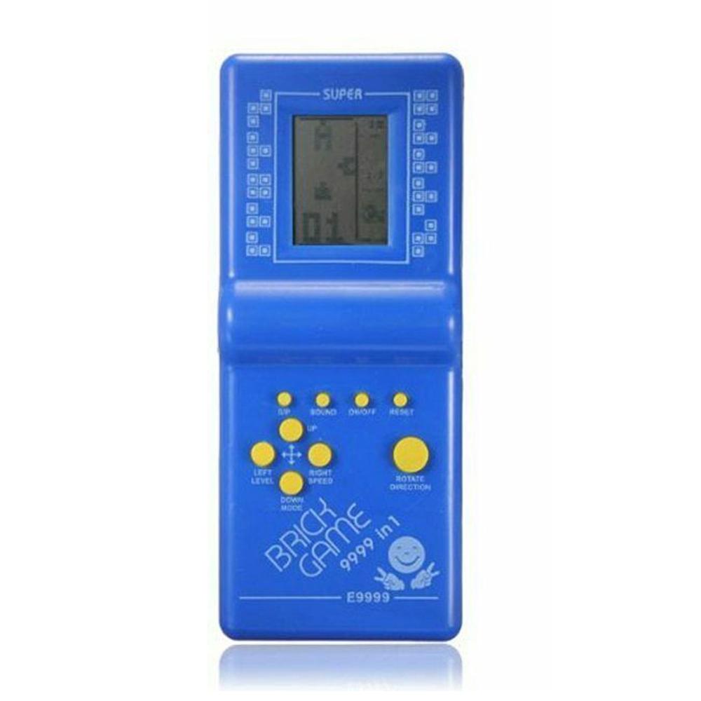 Kakbeir 6 st/mycket klassisk handhållen spelmaskin tetris tegel spel barn spelmaskin leksak med spelmusikuppspelning: 6 st blå ny