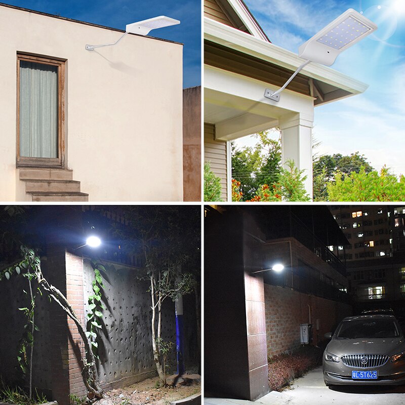 Nyeste 30 led solcellelys utendørs vanntett led-lampe sikkerhetsbelysning vegglampetter med monteringsstang for låveveranda garasje
