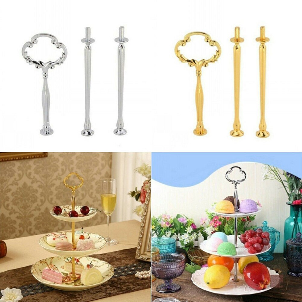 3 Tier Home Fitting Holder Mini Cake Cupcake Handle Plate Stand Party Decor Rod Tray Hardware Kitchen Tool Wedding