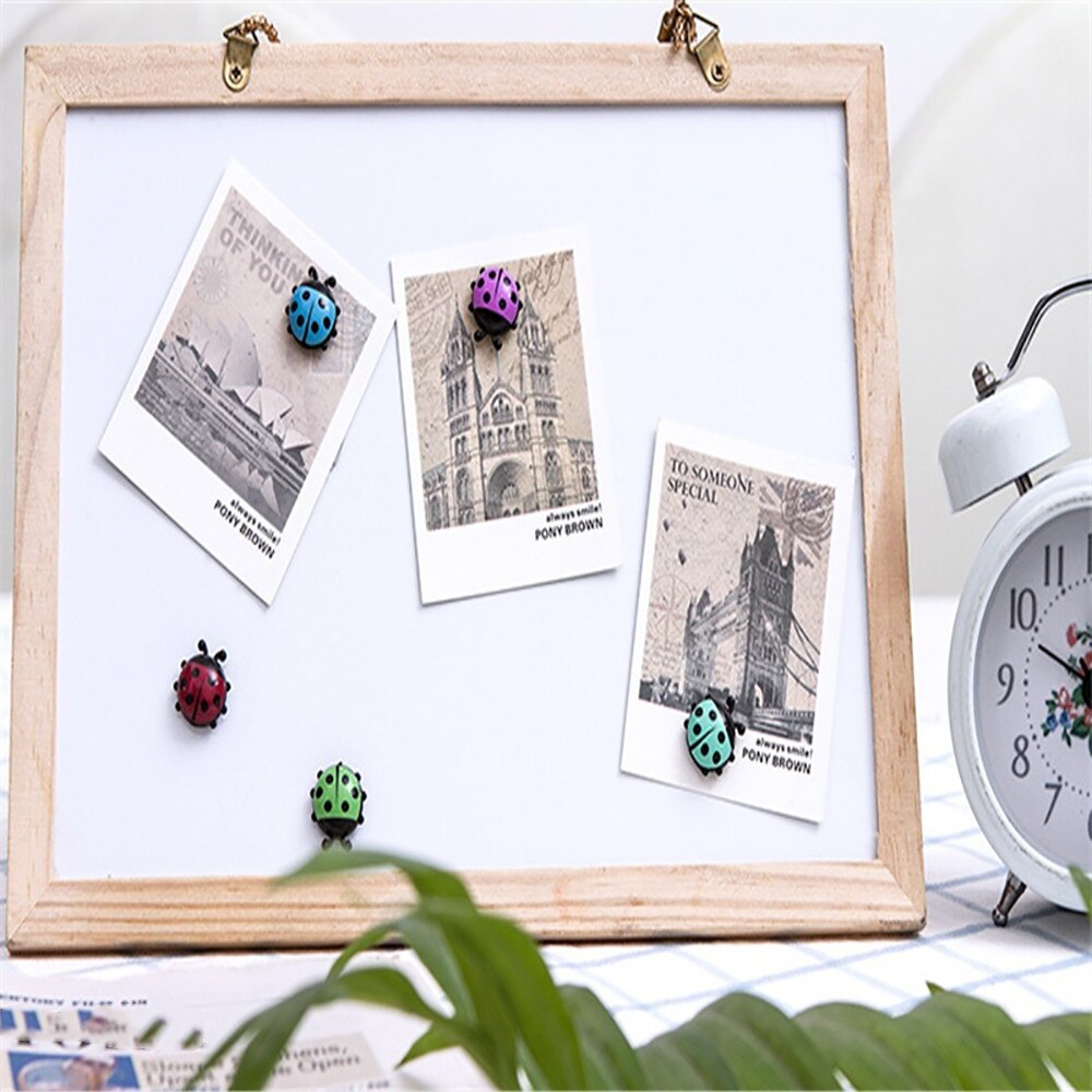 Mini imanes de nevera de mariquita, pegatinas magnéticas creativas para decoración del hogar, pegatina, 6 uds.