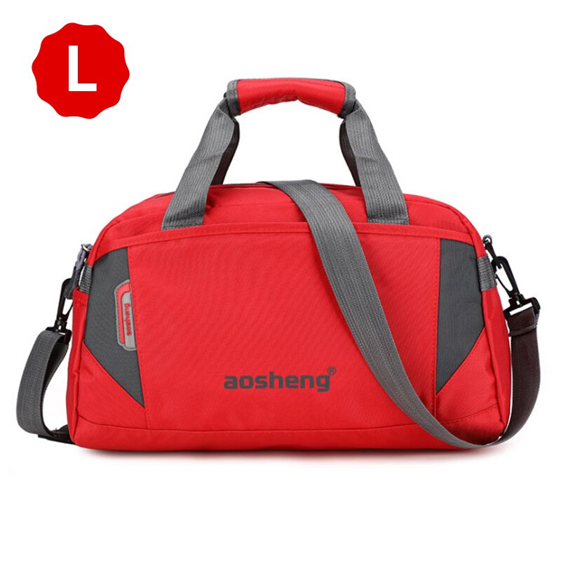 Scione Travel Luggage Handbags Women Sport Duffel Shoulder Bags Men Simple Casual Fitness Outdoor Crossbody Bag: Red L