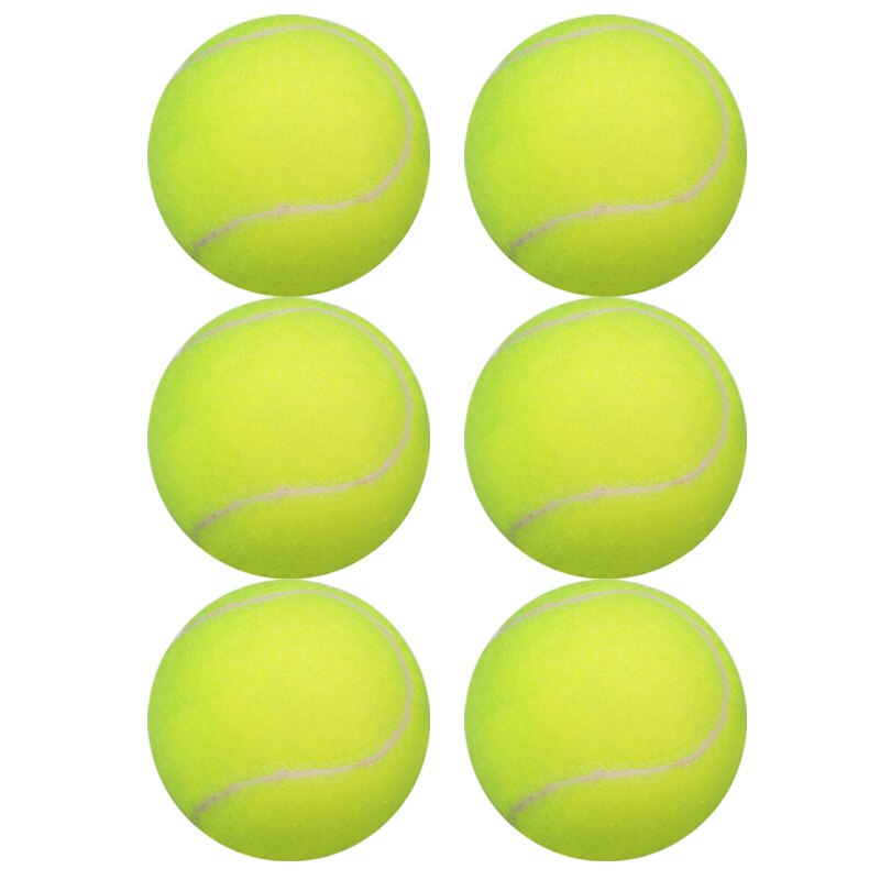 6 stk/sett gummi tennisball høy motstandsdyktig slitesterk tennistreningsball for skoleklubbkonkurransetreningsøvelser