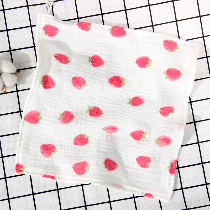 Babyhandduk sex lager gasväv med hög densitet fyrkantig tvättbar seersucker tryckt fyrkantig salivhandduk dagishandduk: Svart