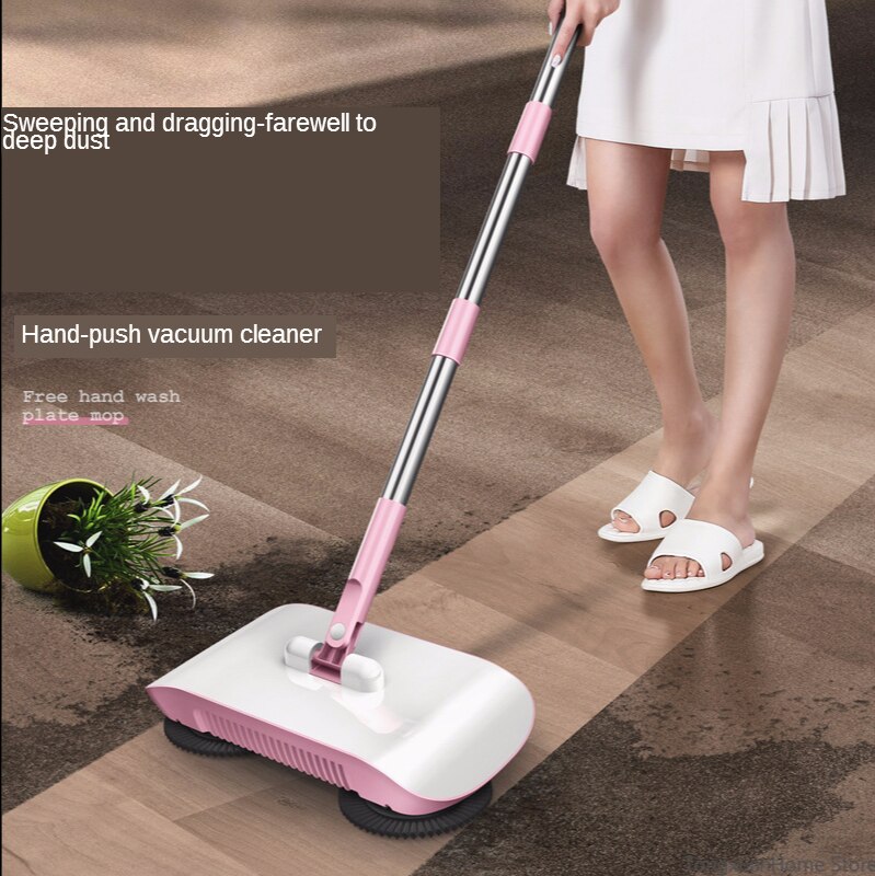 1pc Mop Sweeper 2-in-1 Cleaning Hand-Push Floor Cleaner Floor Sweeper Household Broom Floor Mop All-in-One Machine