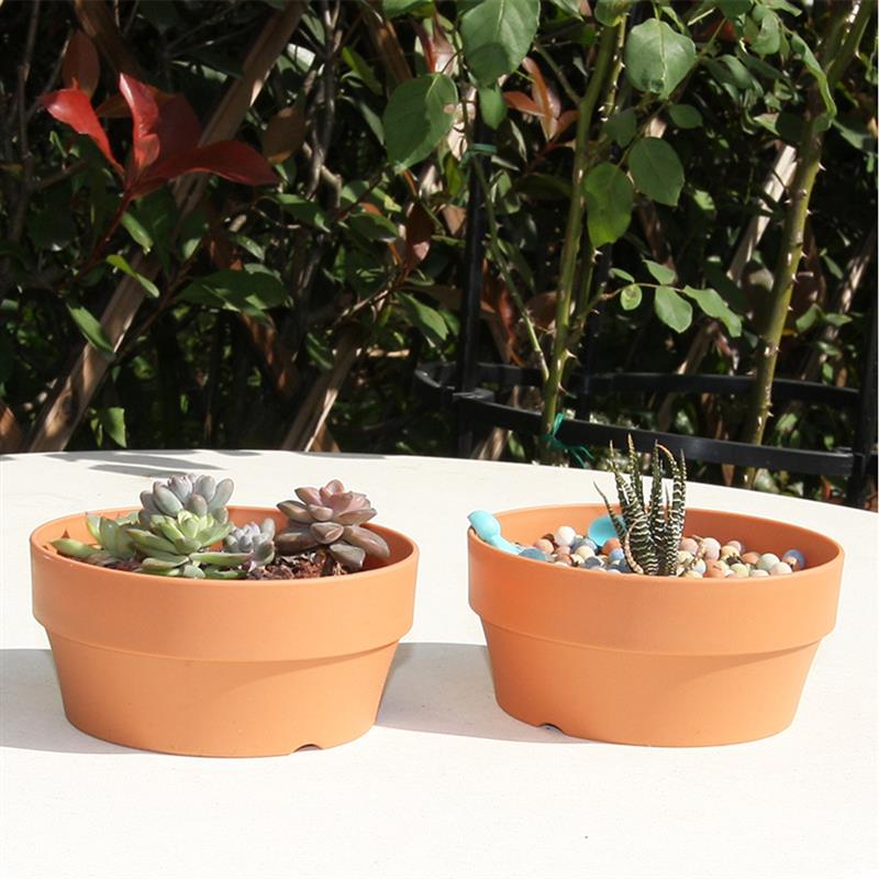 3Pcs Flower Pot With Drainage Hole For Plant Planter Plastic Container Garden Supplies Terracotta Round Bonsai Plants