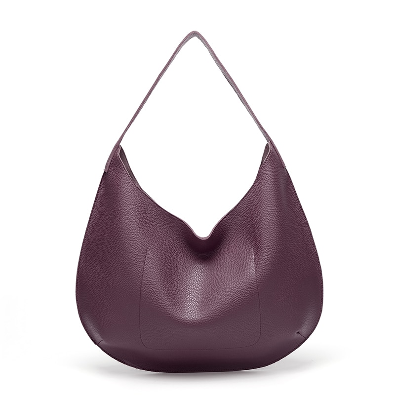 Veganistisch leren hobo tas, handgemaakt, geweven, casual dames handtas, grote capaciteit, patchwork rits, dames schoudertassen: Paars