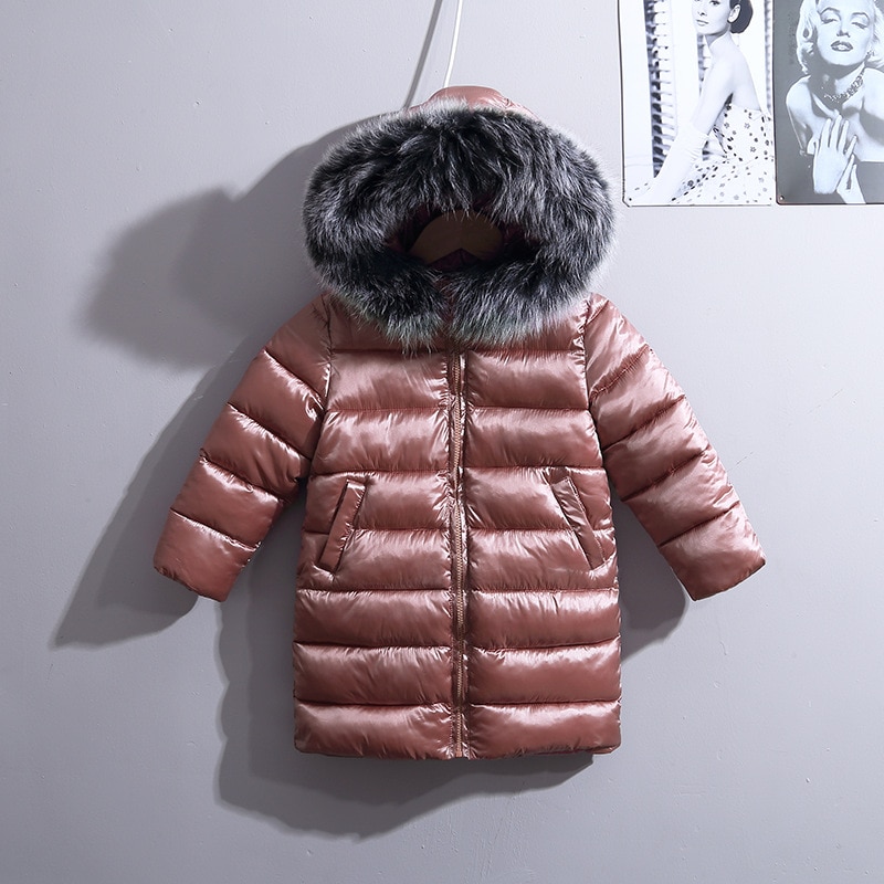 Baby drenge jakker vinter småbørn pige vindtæt pels med hætte dun solid lang style flyverdragt til 3-9y børn drenge