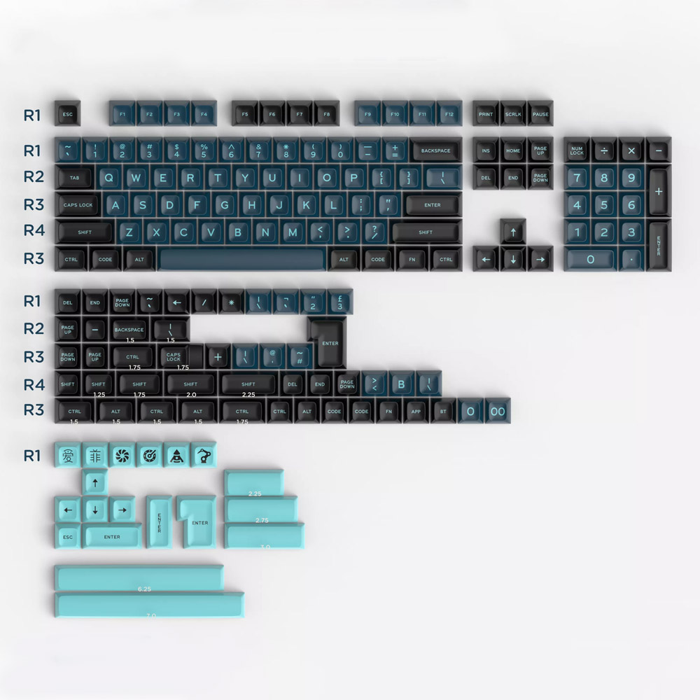 Yongqui 170 Keys DOUBLE SHOT SA Profile Keycap Gas Attack For GMMK pro GK68 Mechanical Game Keyboard: SA Monster
