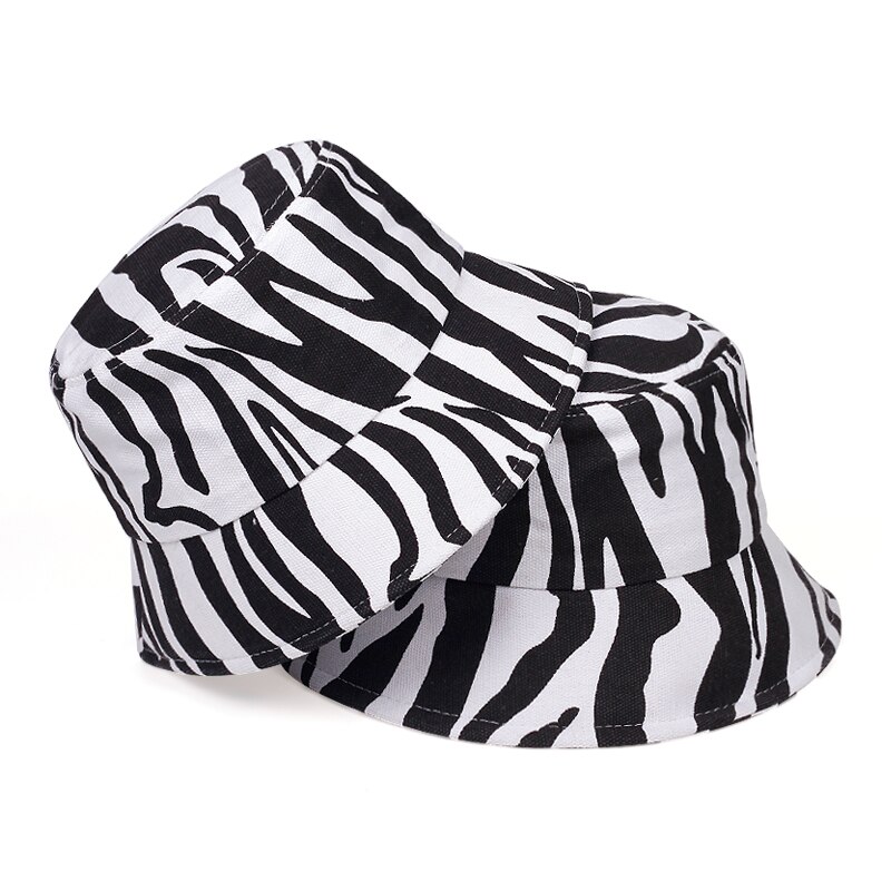summer cotton bucket hat zebra Striped print Fisherman Hat Hip Hop outdoor travel panama hat Sun hat for men Women: 1