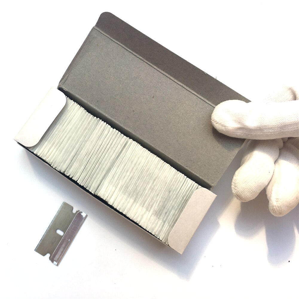100 stk 1.5 " ekstra kulstofstål klinge til alle barberskraber metal vinyl bil wrap værktøj enke farve renseværktøj klistermærkefjerner