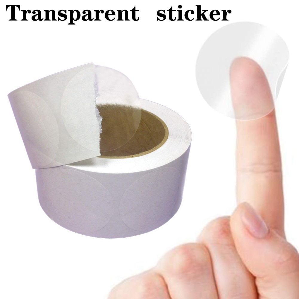 Transparent Stickers Scrapbooking for Box Sealing Labels Round Clear Vinly Waterproof Adhesive Tape Stationey Supply
