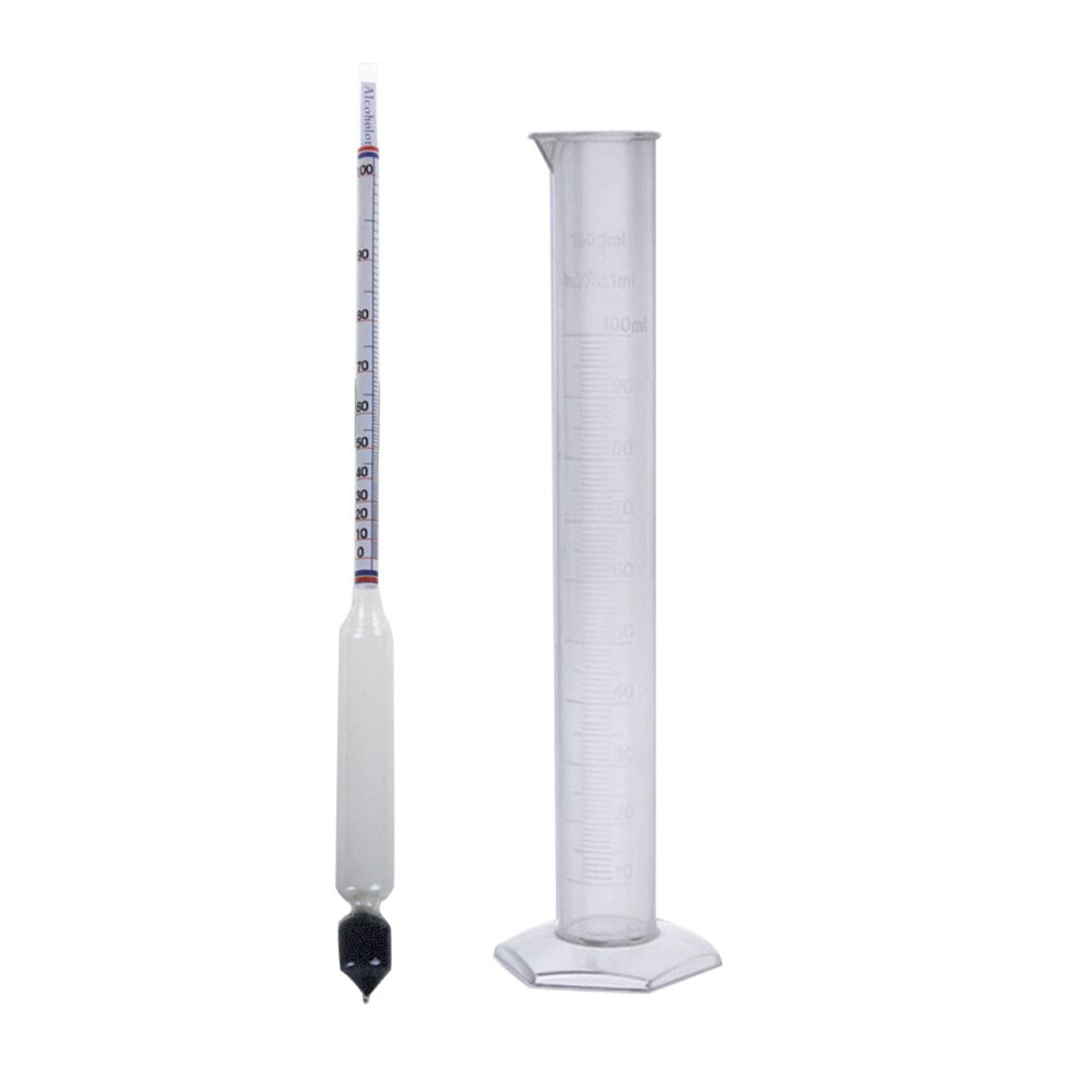 Alkoholmeter hydrometer tester årgang måle flaske sæt værktøjer alkohol meter vin koncentration meter 0-100 hydrometer alkohol: G301868 a 1
