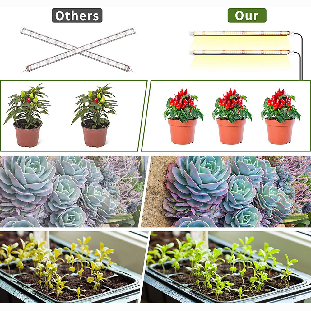 Houyi Led Plant Licht T5 Full Spectrum 3500K Rood Licht Led Verlichting Met Timer 10 Helderheid Niveaus Led Plant lamp Voor Kassen