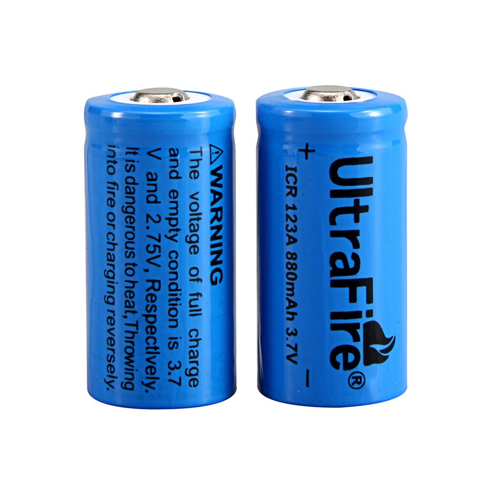 UltraFire – batterie Lithium-ion Rechargeable ICR 123A/16340, CR123A, 3.7V, 880mAh, 16340, pour appareil photo, lampe de poche LED: 123A Battery