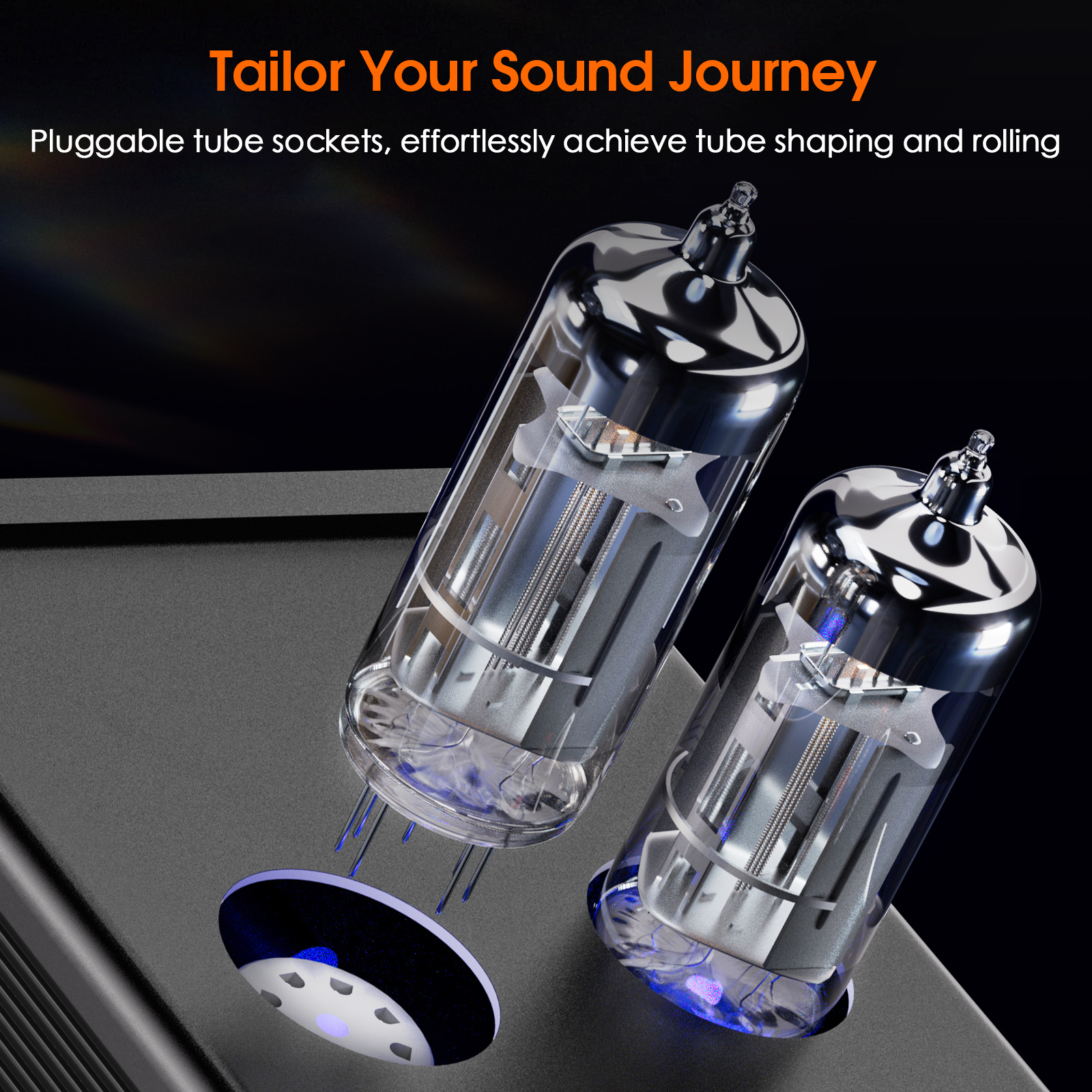 Douk Audio TUBE-T4C HiFi Lampowy Przedwzmacniacz Stereo z Kontrolą Tonów Wysokich i Niskich