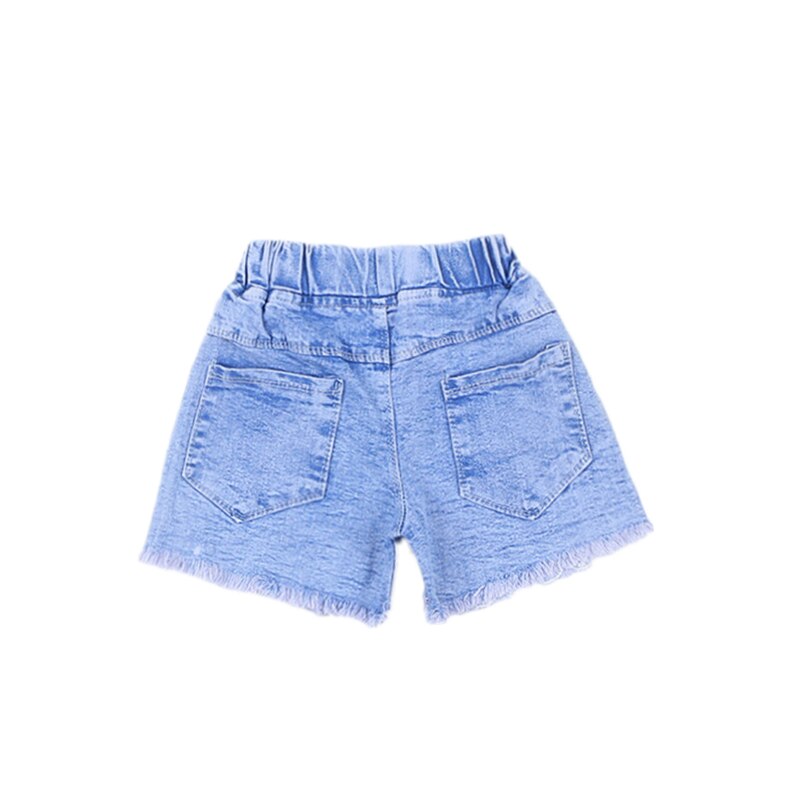 Meisjes Leuke Cartoon Korte Kinderen Zomer Denim Borduurwerk Broek Kinderen 3 4 5 6 7 Jaar Prachtige Kleren zuigelingen Kostuum