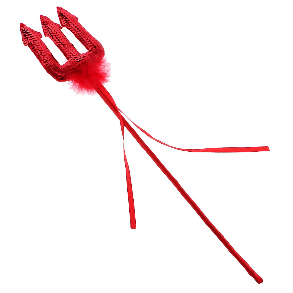 Red Sequin Devil Trident Pitchfork Costume Hen Night Party Accessories