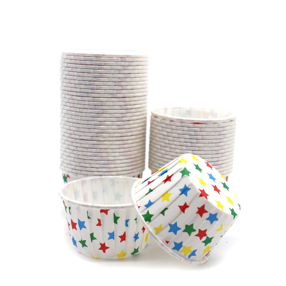 50Pcs Muffin Cake Cupcake Gevallen Kleur Dot Oilproof Cupcake Liner Bakken Cup Lade Case Wedding Party Caissettes Wrapper Papier