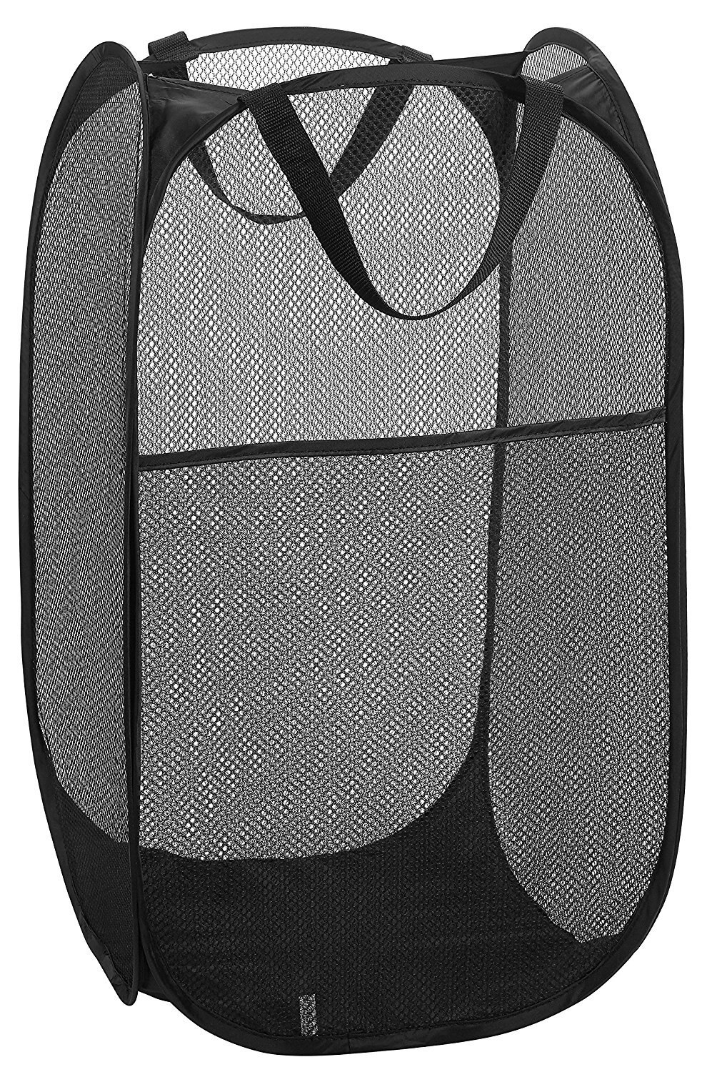Forstærket mesh pop-up tøjvask hindrer lugt fugtisikker kurv med slidstærke håndtag solid bund med høj kulstofstål: Default Title