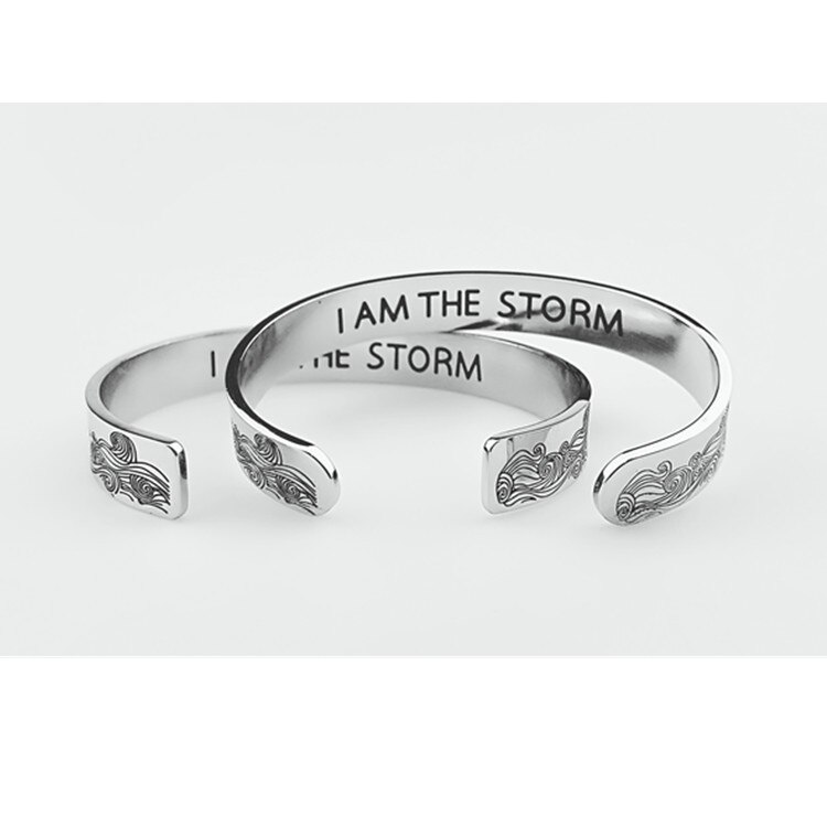 Bracelet en acier inoxydable, 10mm, vague de mer, i am the storm, bibelot, directe d'usine, offre spéciale