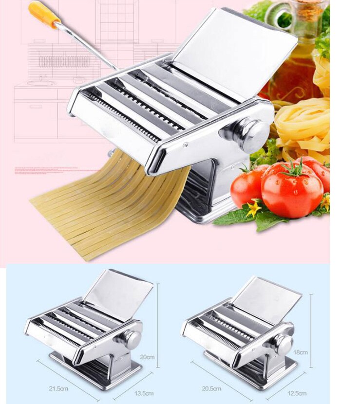 Multifunctional Household Stainless Steel 2/3 Blades kitchen Pasta Making Machine Manual Noodle Maker Pasta Cutter Spaghetti