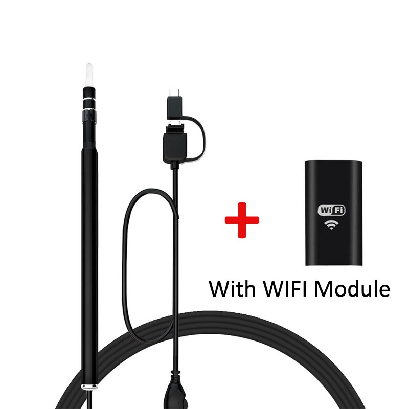 Hd 720p draagbare wifi-pen-otoscopen voor iphone en android-pc's, video's voor het inspecteren van oorsmeer, oordopjes en 3 -in- 1- camera's: Rood