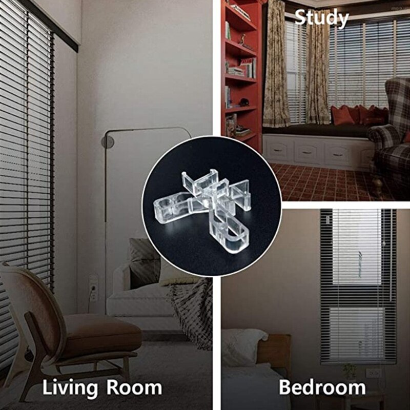 20Pcs Window Valance Clip Clear Plastic Hidden Retainer Horizontal Blind Bracket