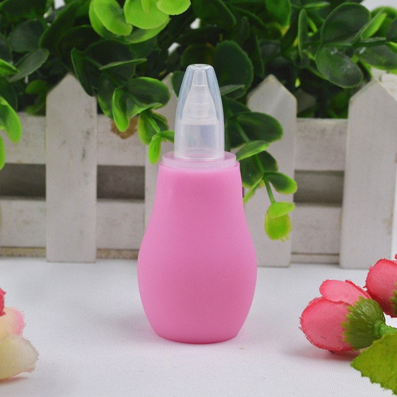 Nasal aspirator portable baby toddler nose mucus cleaner 0-24 months pumps: pink