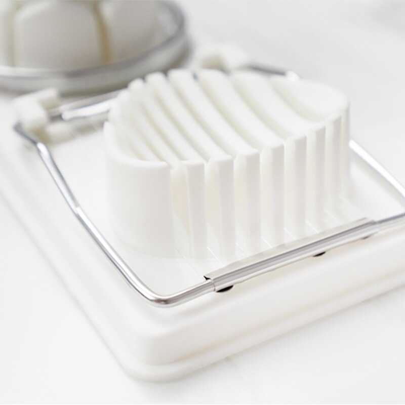 1Pcs 304 Rvs 20*9*3.8Cm Multifunctionele Pp Plastic Basis Ei Cutter 2 In 1 snijden Ei Gereedschap Fancy Bloemblaadje Slicer
