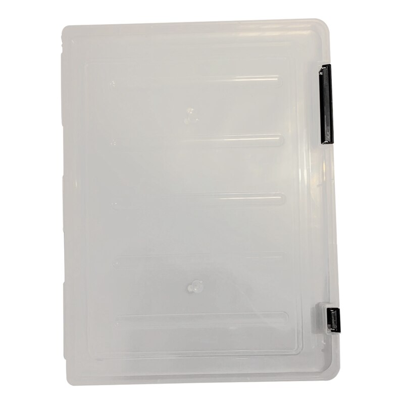 Storage File Boxes Portable A4 File Box Transparent Plastic A4 Slim Paper Storage Boxes For Home Office School Business Working: BK