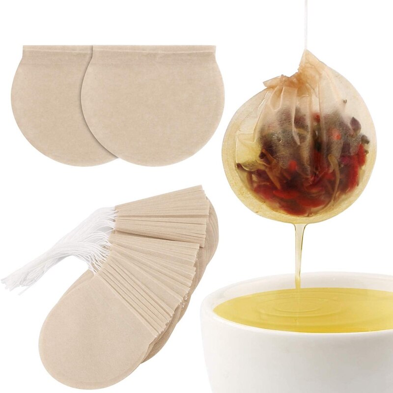 Tea Bags, 300Pcs Disposable Empty Tea Bags Tea Infuser Drawstring Teabags Safe Natural Material Tea Bags for Loose Leaf Herbs Te: Default Title
