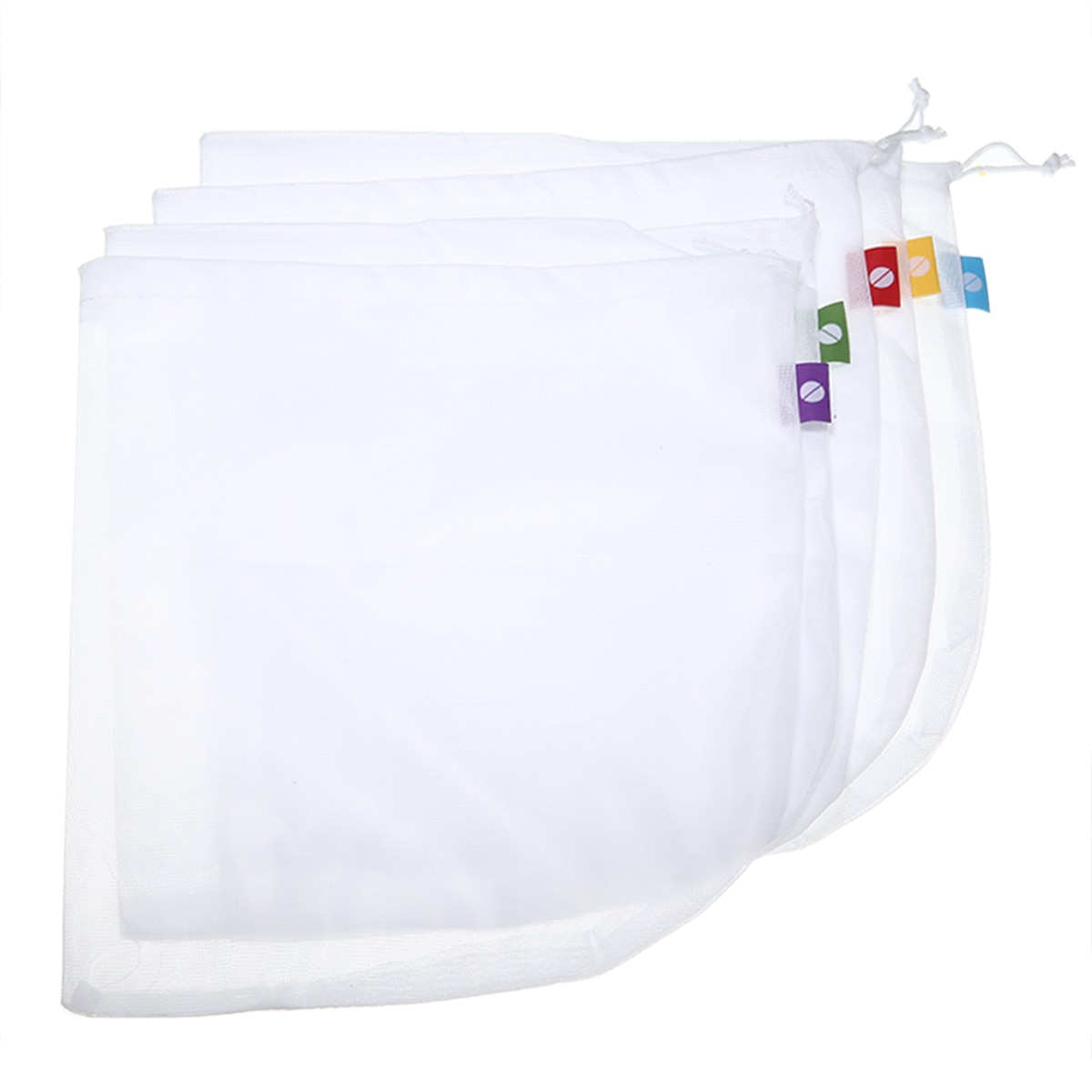 5pcs Reusable Mesh Product Bags Eco Friendly Grocery Vegetable Fruit Kitchen Storage Bags Mayitr