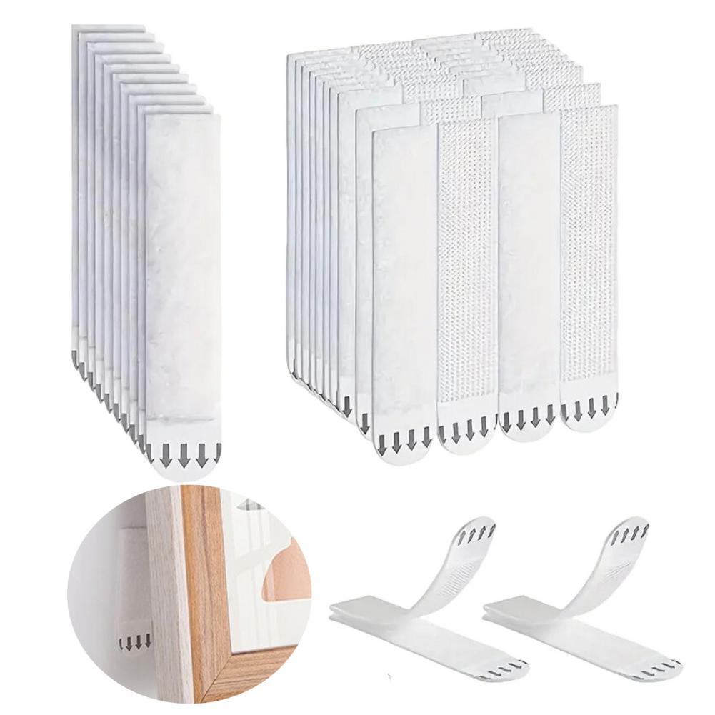 Tira adhesiva para colgar fotos, colgador sin clavos para marco de fotos, montaje de ilustraciones, póster, cinta adhesiva para colgar en la pared, 12 pares