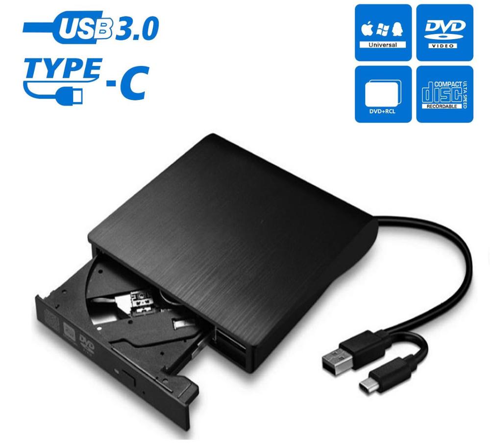 Usb 3.0 Type-C Externe Cd Dvd Drive, draagbare Cd/Dvd +/-Rw Drive/Schrijver/Brander Optische Speler, compatibel Voor Windows Laptop Pc