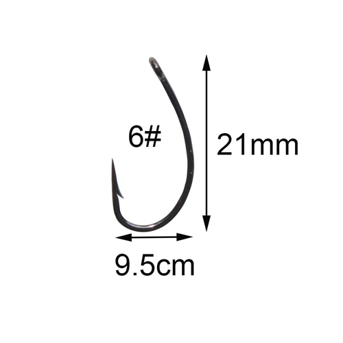 JSM 20 Pcs Carp Fishing Hooks High Carbon Steel Fishhooks Black Barbed Curve Shank Sharp Carp Hooks: 6
