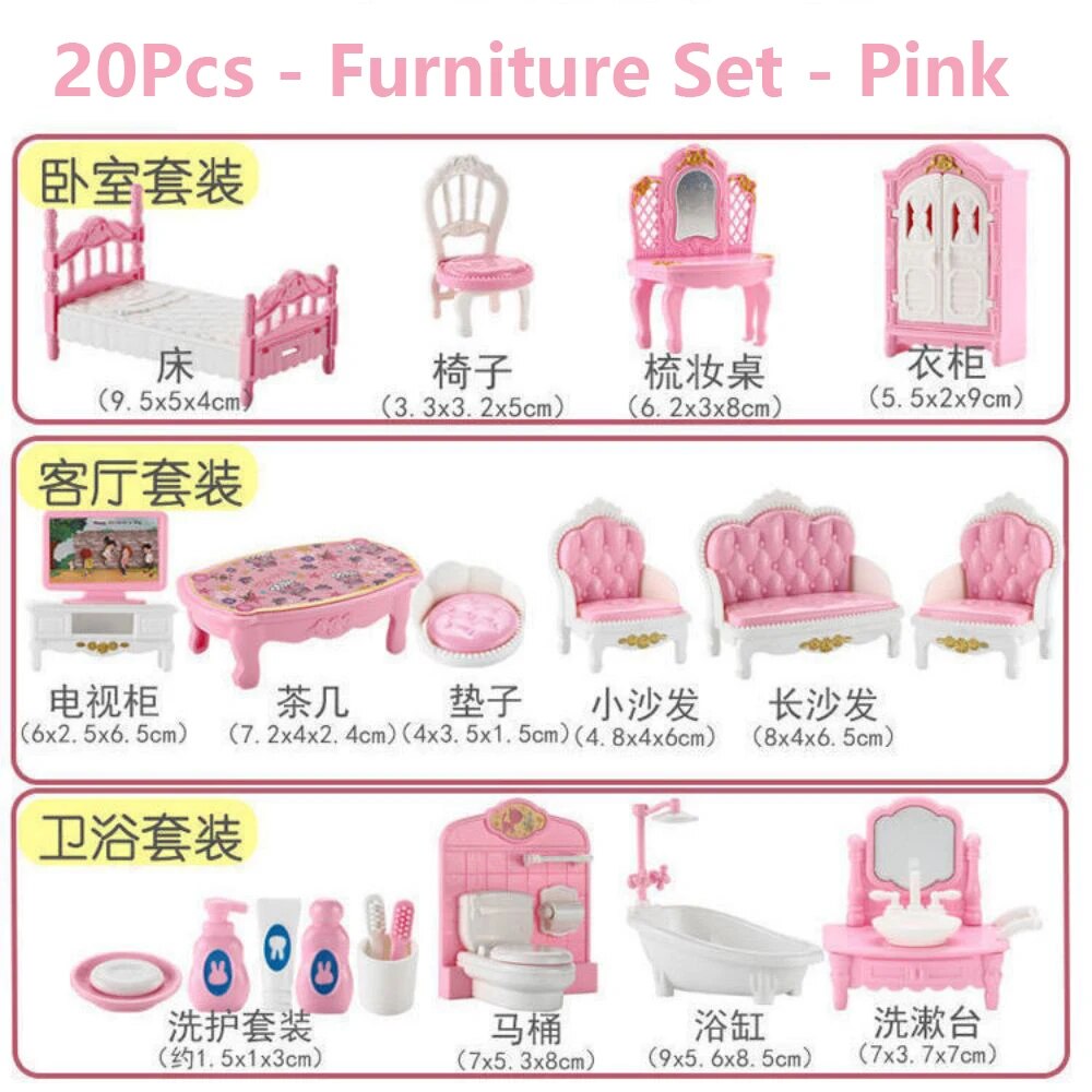 Offre spéciale mignon Kawaii rose 10 articles/Lot Miniature maison de poupée meubles accessoire enfants jouets cuisine choses de cuisine pour fille: Rose