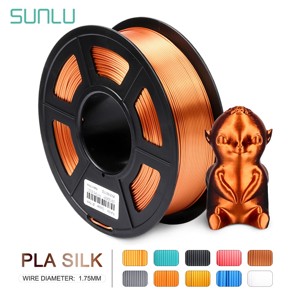 SUNLU SILK PLA Filament 1.75mm 1kg 3d Printer Filament Silk Texture 3d Printing Material Plastic PLA Dimension Accuracy +/-0.02