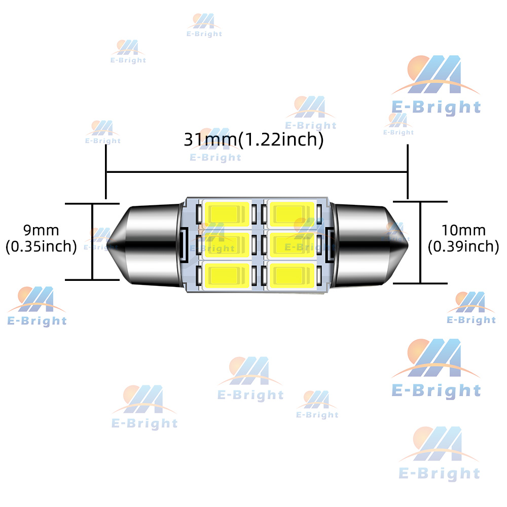Bombilla de festón LED para coche, luz de lectura Canbus 5630 6 9 SMD, 12V, 31mm, 36mm, 39mm, 41mm, compartimento de equipaje, blanco, rojo, azul hielo, rosa, 2 uds.