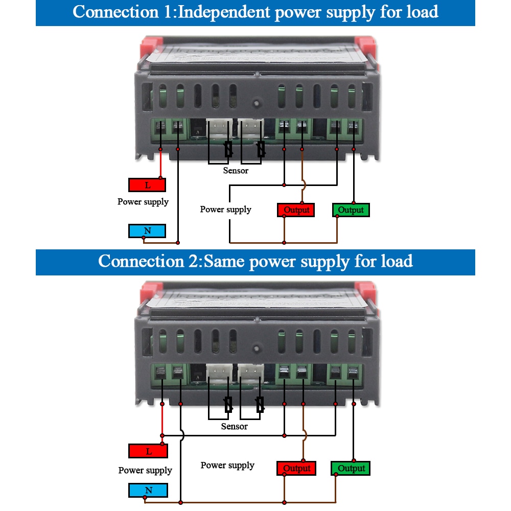 Dual Digital Temperature Controller Incubator Thermostat Two Relay Output Thermoregulator Heater Cooler Control Switch STC-3008