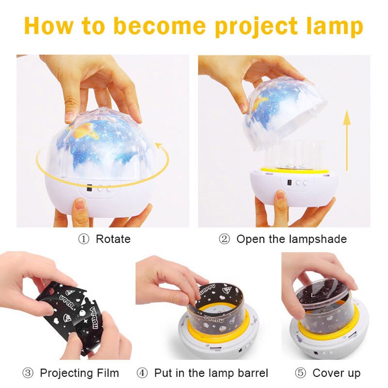 LED Nachtlampje Sterrenhemel Draaien Projector Lamp Universe LED Lamp Baby Kleurrijke Licht Voor Kinderen Verjaardag Kerst Cadeau