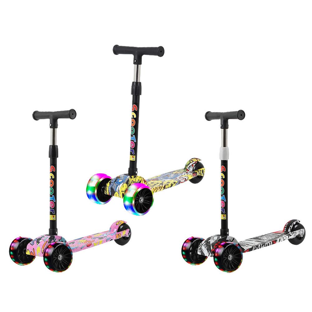 Kind Roller Falten Tretroller Einstellbar Höhe Skateboard Für Kinder Mit LED Licht Kateboard Outdoor Kinder Fuß Roller