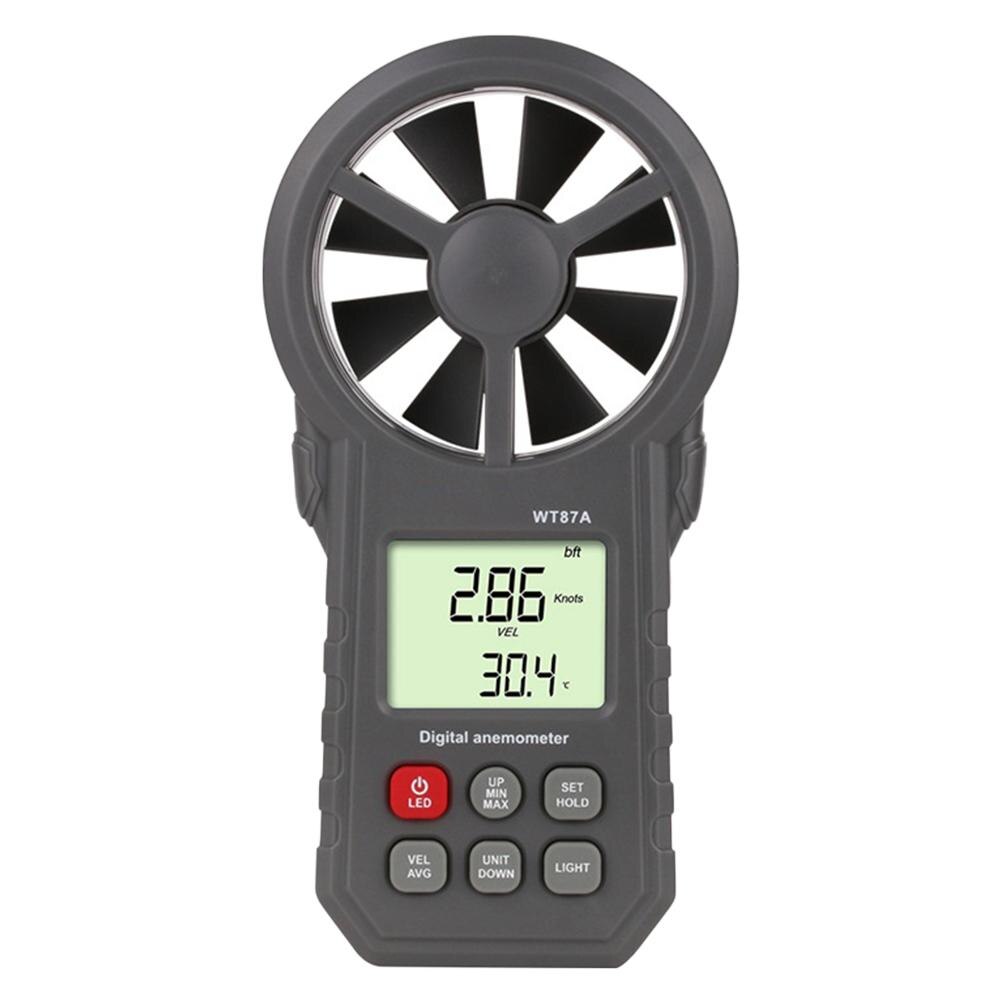 Anemometer met dubbele functie, thermometer, zakformaat, digitale windmeter met achtergrondverlichting, draagbare meetinstrumenten