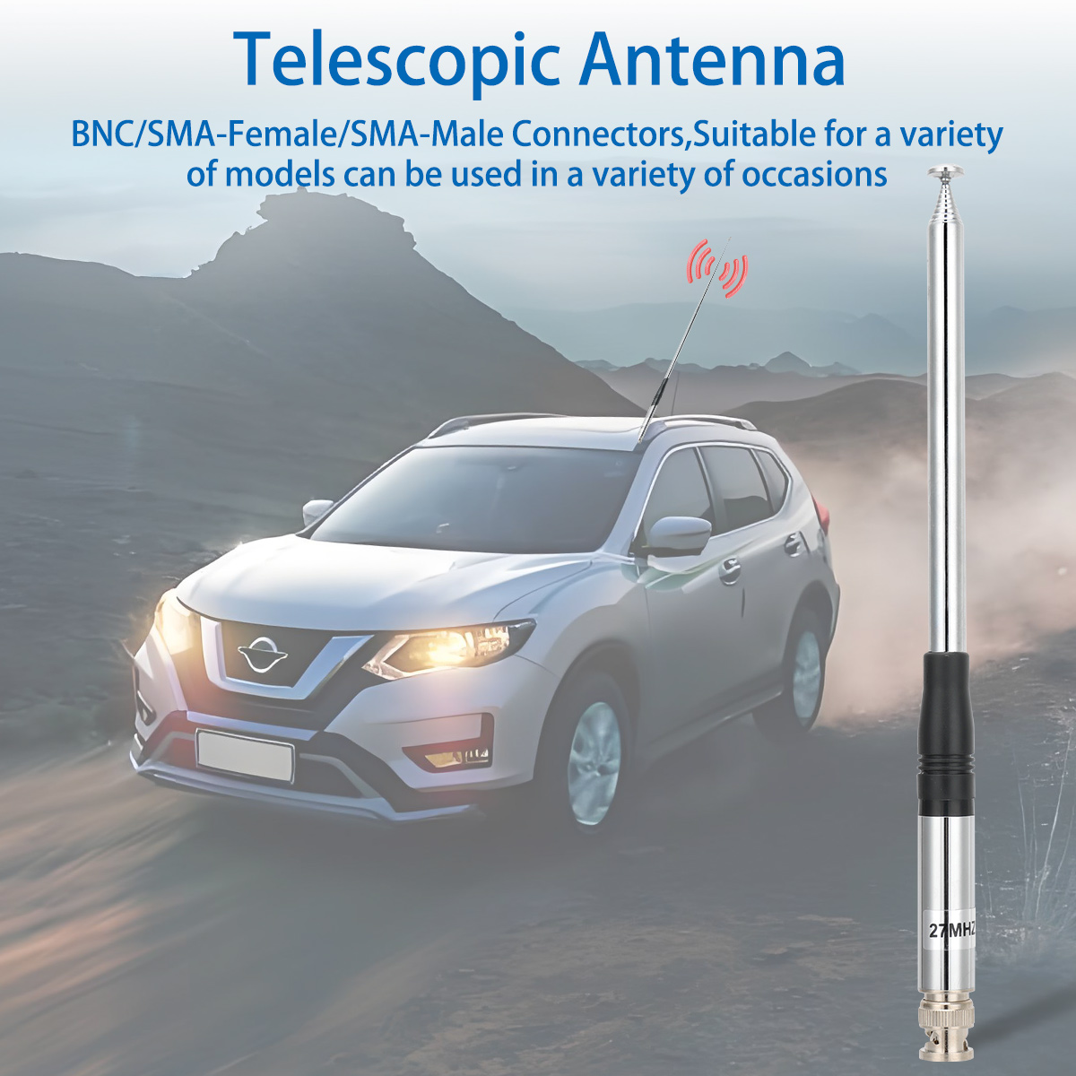 27MHz SMA-Female Handheld Telescopic CB Antenna For Iradio UV-98 PLUS BinTolk BT8200 Quansheng TK11 Radtel RT-860 RT-880