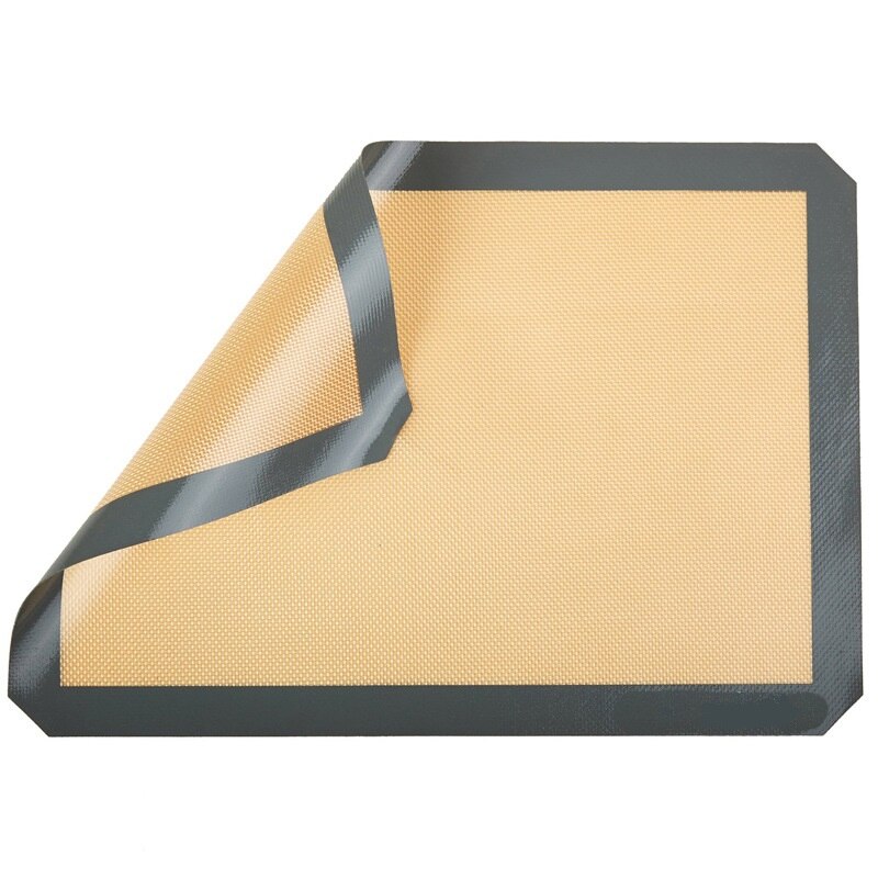 Silikone bagemåtte non-stick silikone måtte til bageplade cookie macaron brød liner fødevaregodkendte madlavningsmåtter: Sort 60 x 40cm