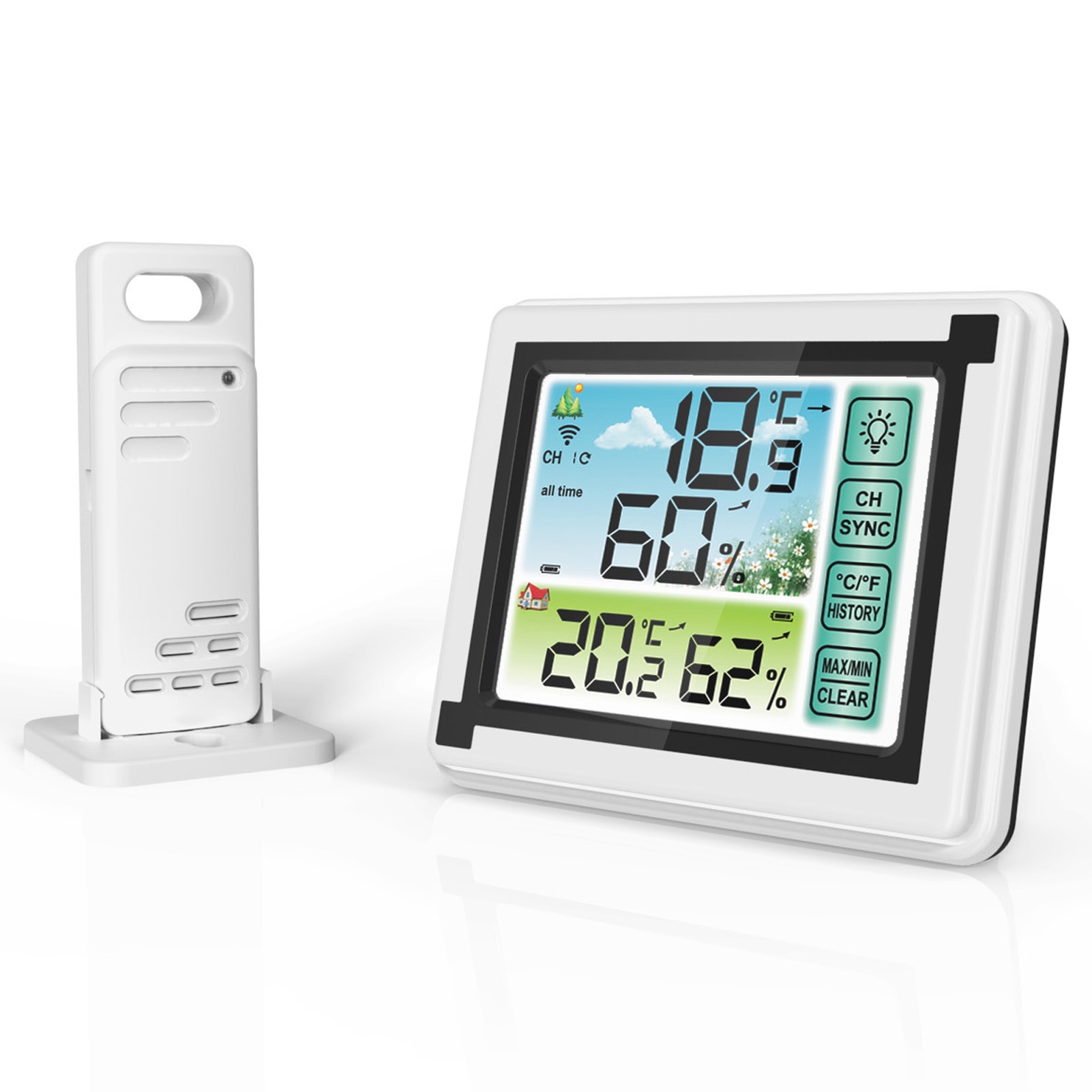 Weather Station Indoor Outdoor Wireless Digital Thermohygrometer Temperature meter Humidity Monitor Weather Clock Hygrometer